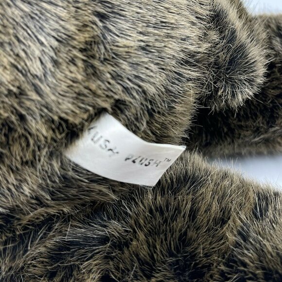 Vintage Lush Plush Teddy Bear 1985 Commonwealth Brown Fur Bowtie Stuffed Animal - Picture 11 of 11